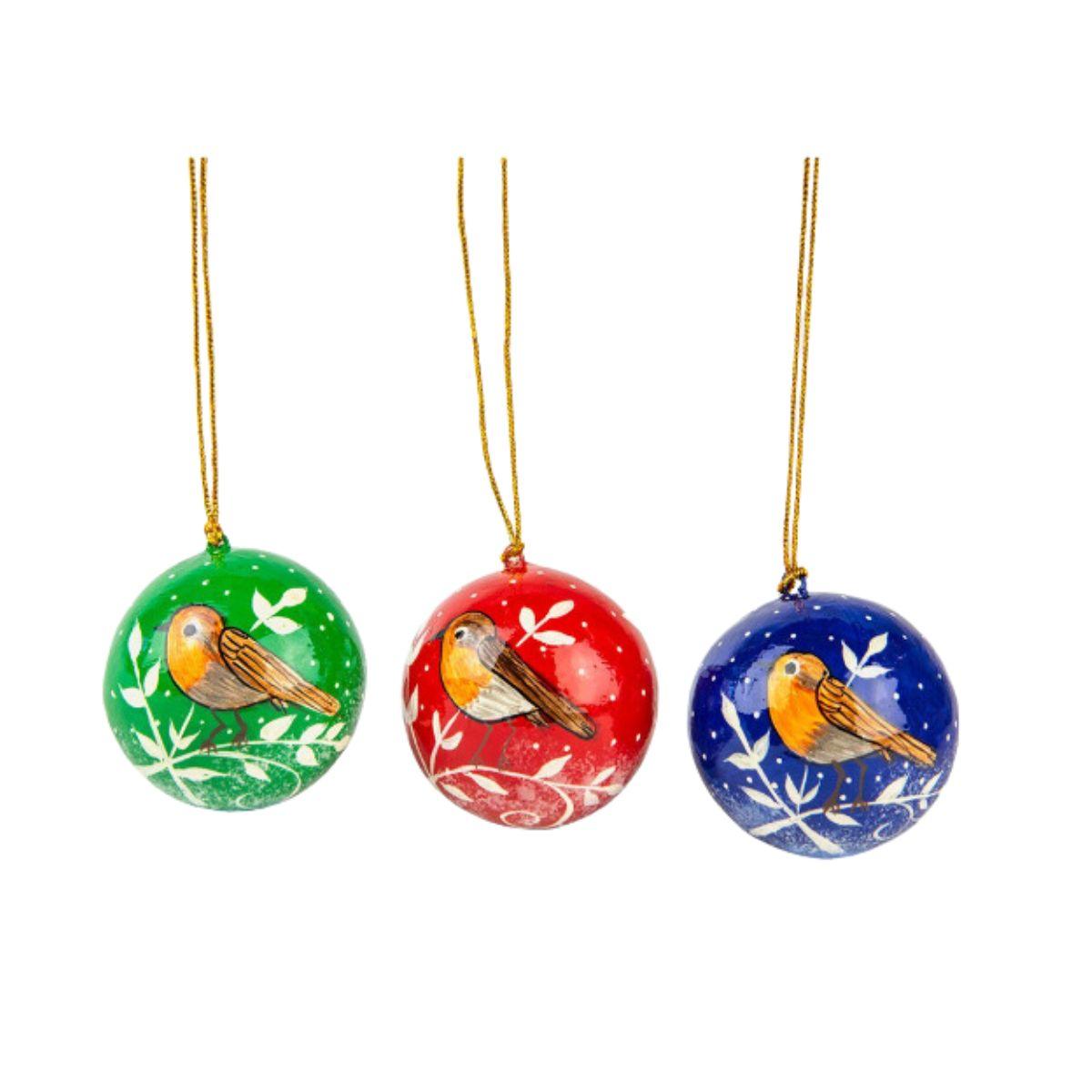 Christmas Wren Bauble Set of 3 - The Leprosy Mission Shop
