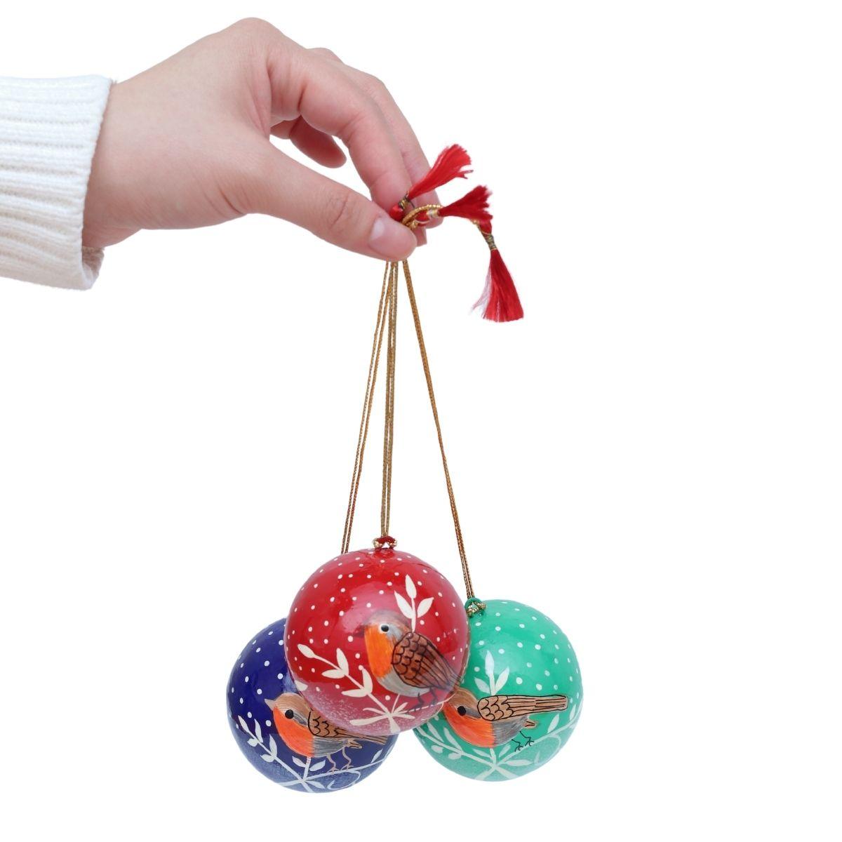 Christmas Wren Bauble Set of 3 - The Leprosy Mission Shop