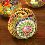 Keya Multi Colour Recycled Glass Tealight Holder