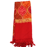 Embroidered Red Shawl