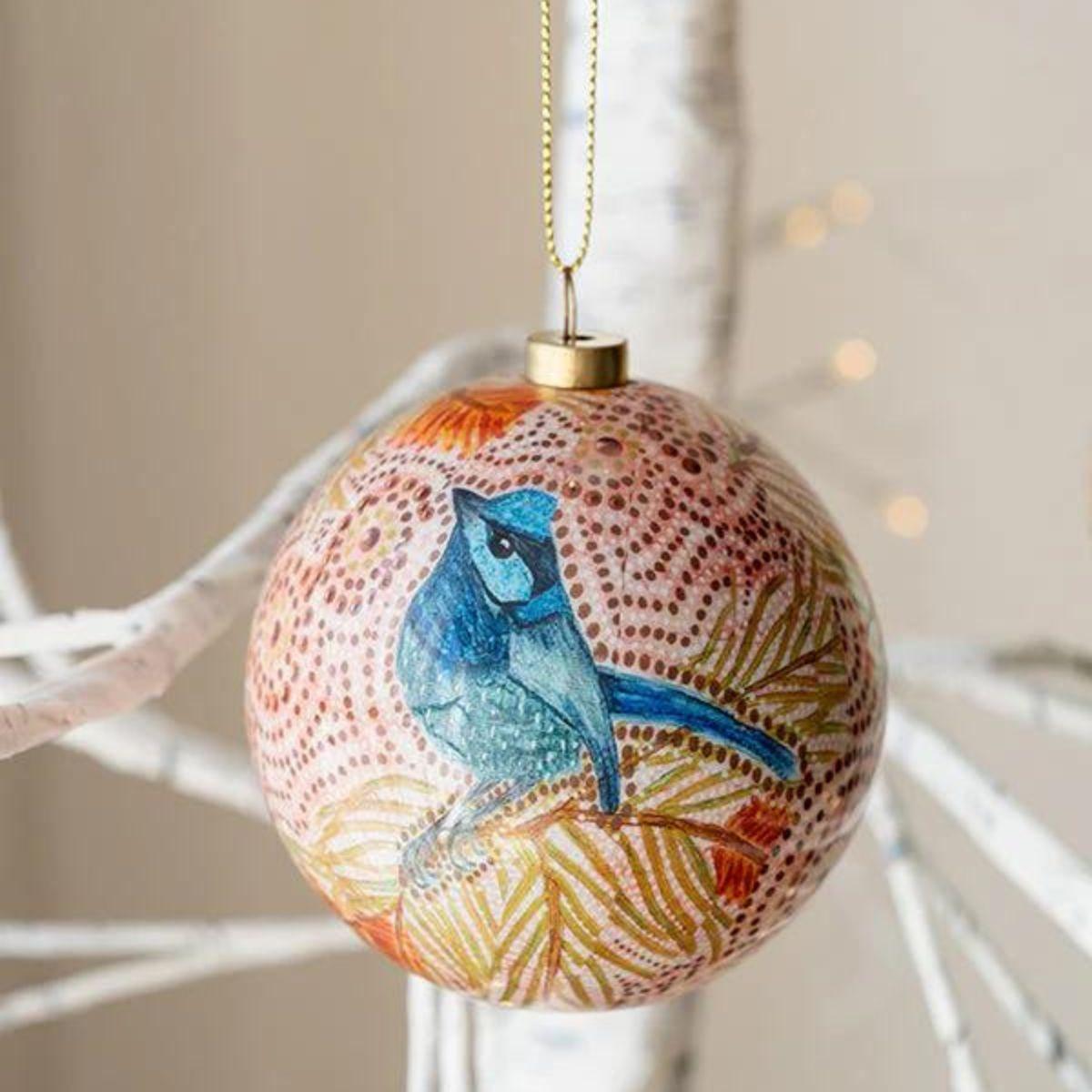 Dreamtime Symphony Bauble- Luina Blue Wren - The Leprosy Mission Shop