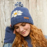 Daisy Roll Back Bobble Beanie
