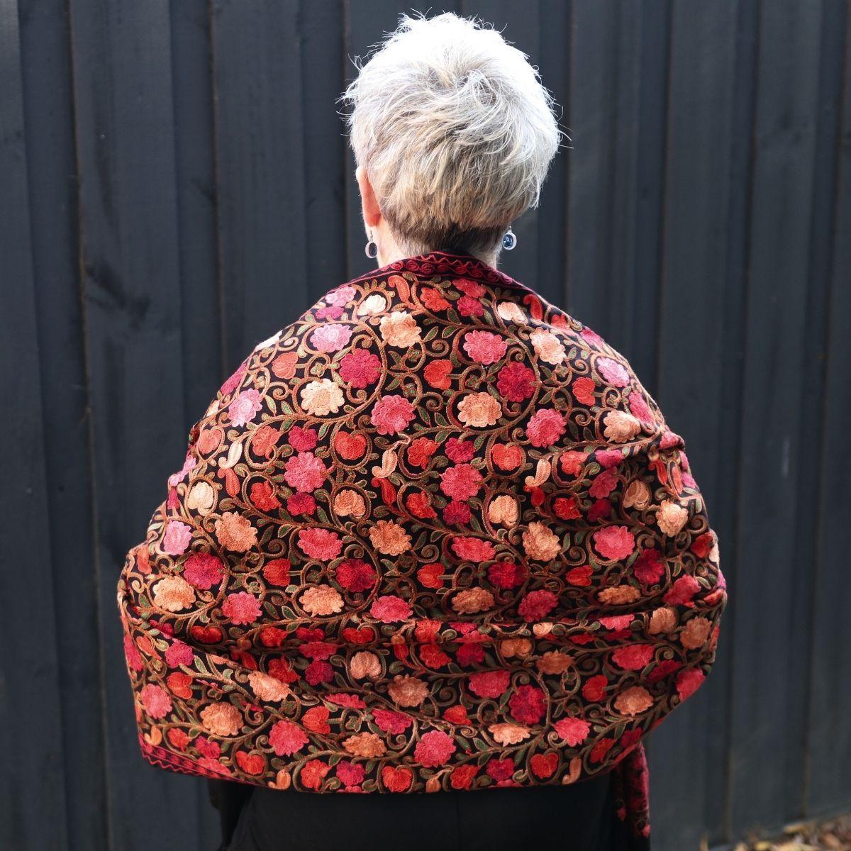 Floral Embroidered Shawl - The Leprosy Mission Shop