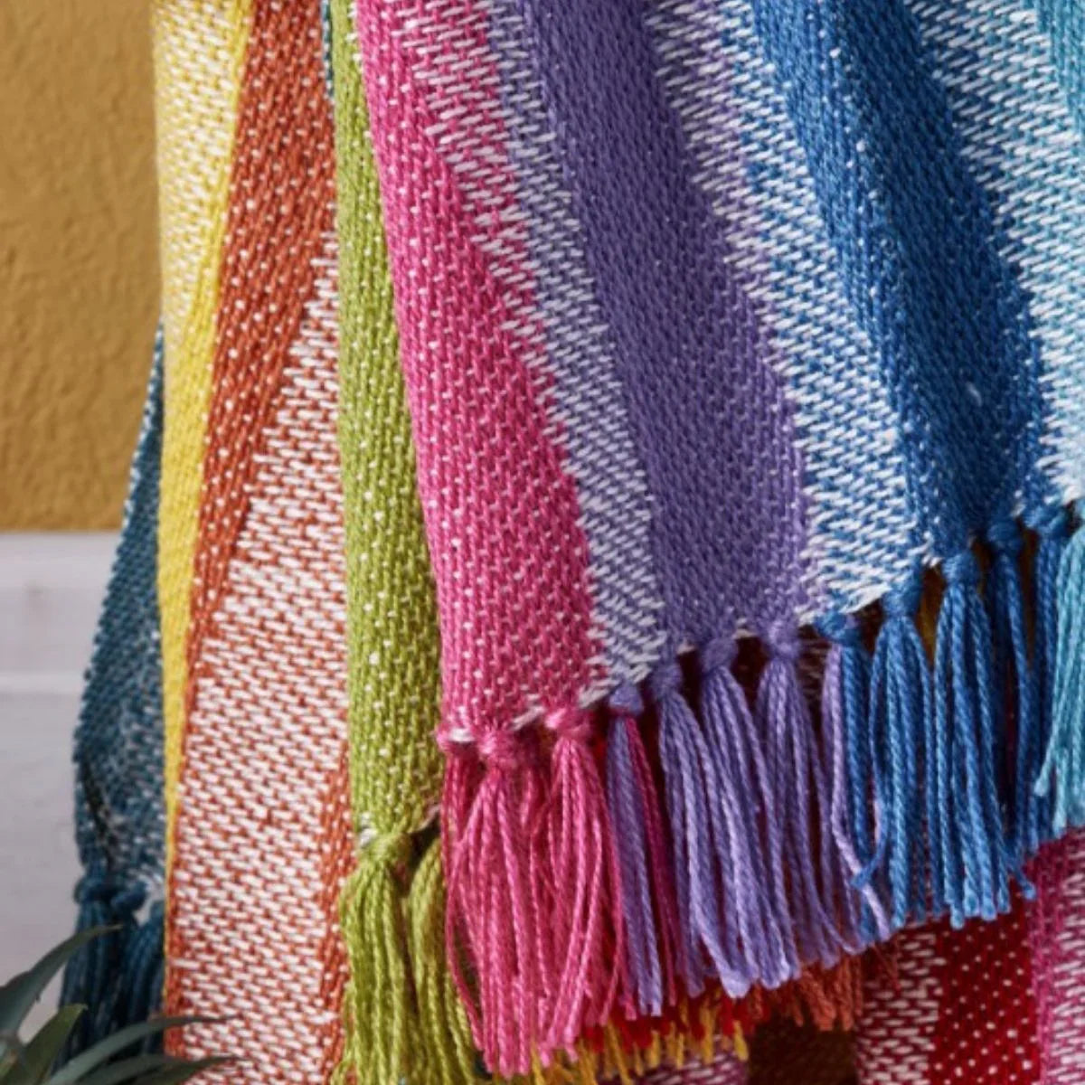 Recycled Bottles Rainbow Zigzag Throw