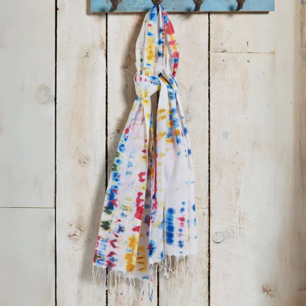 Rainbow Tie Dye Batik Cotton Scarf