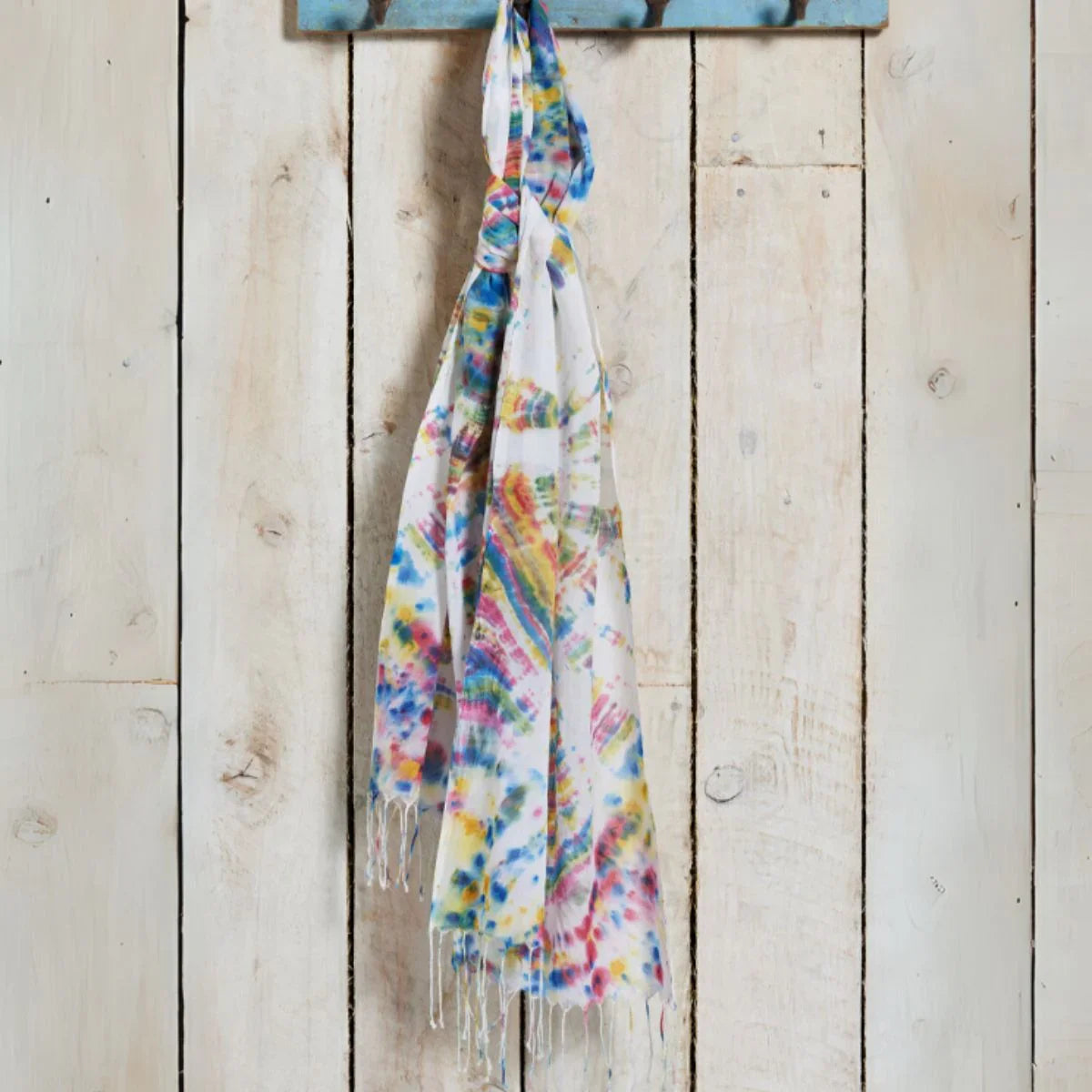 Rainbow Tie Dye Batik Cotton Scarf