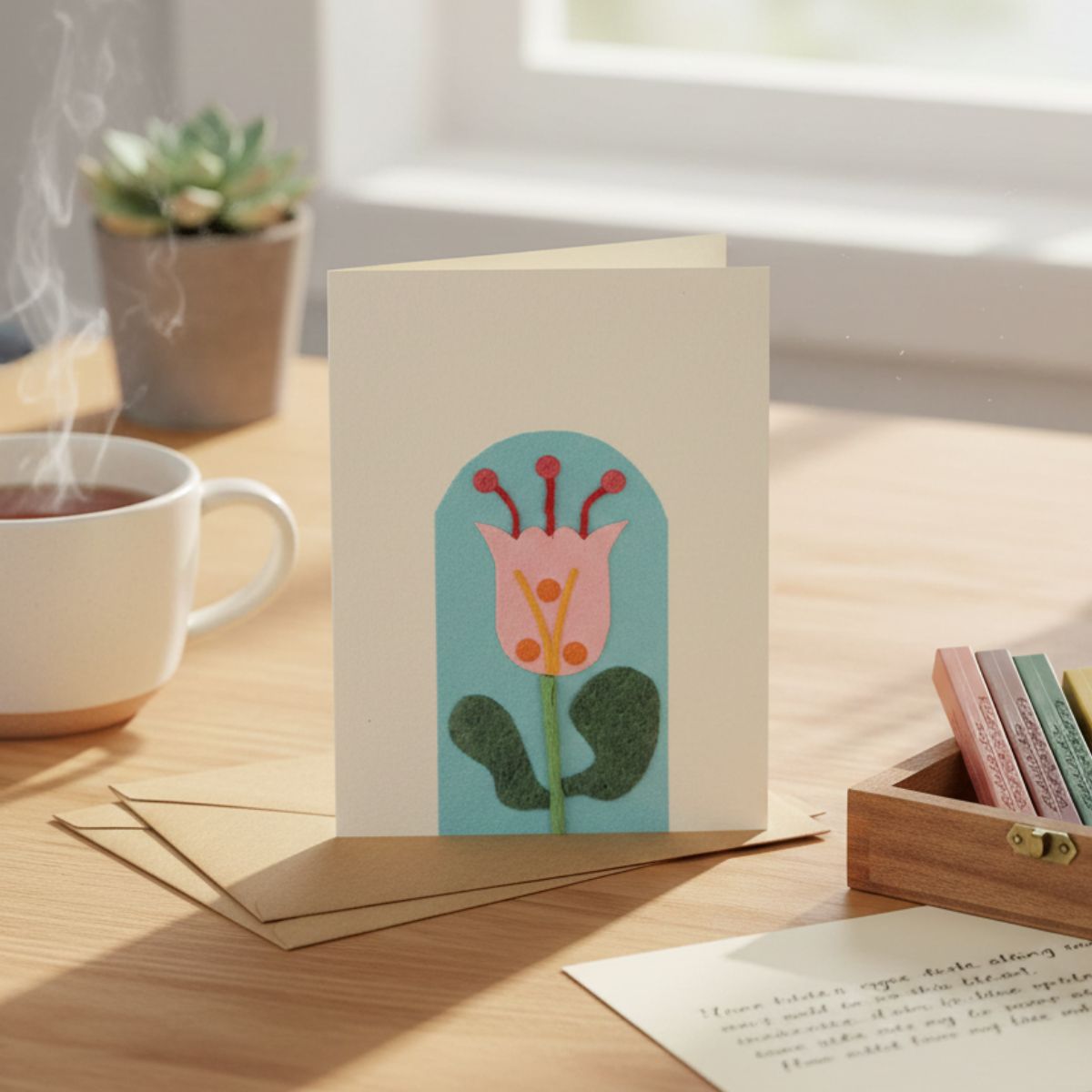 Floral Paper Greeting Card