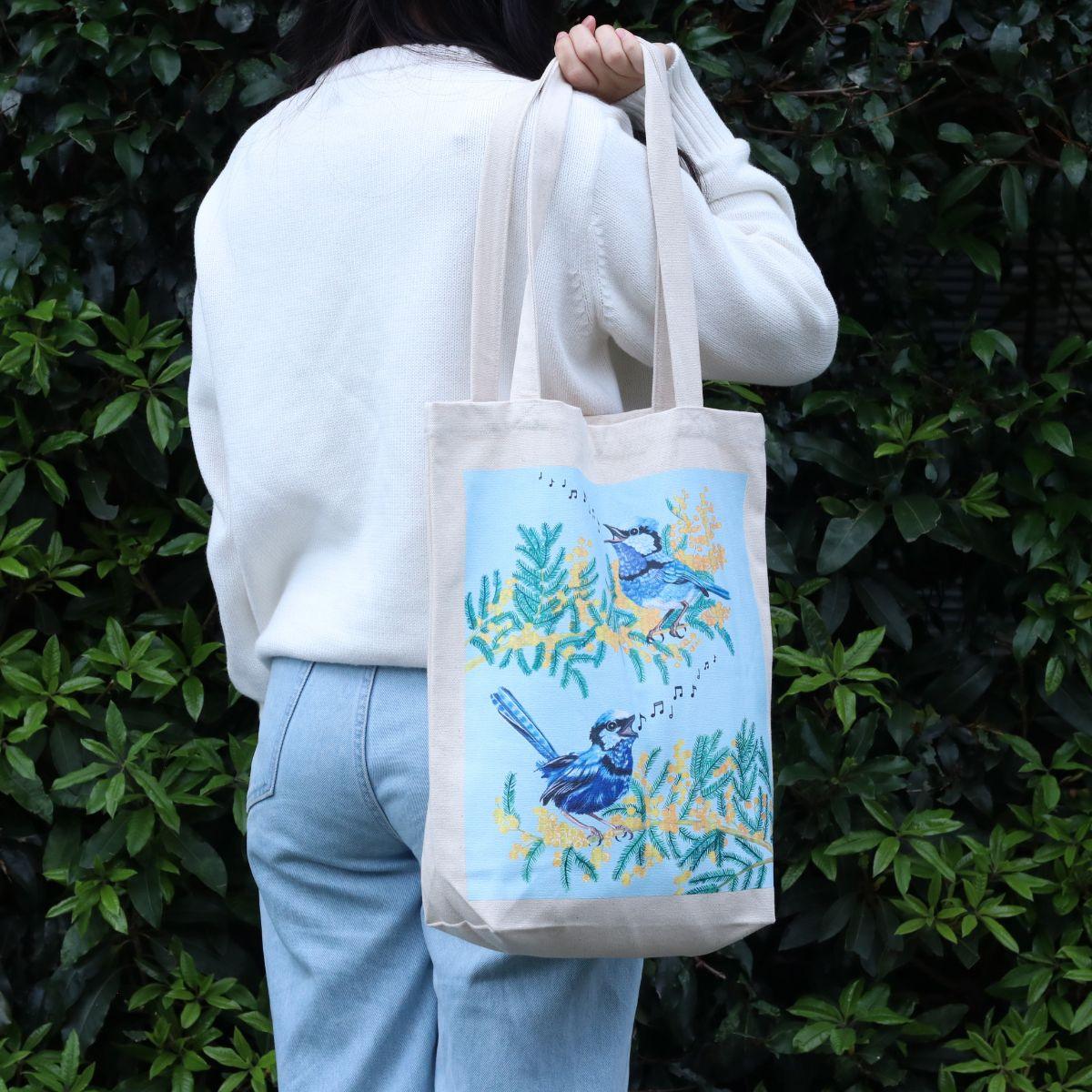 Blue Wren Organic Cotton Tote Bag - The Leprosy Mission Shop