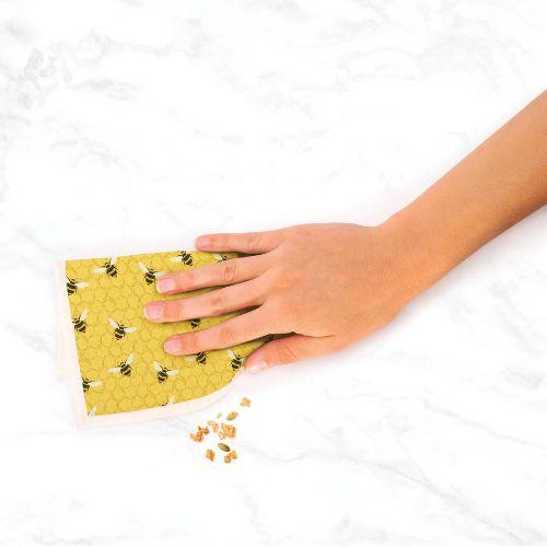 Set of 3 Reusable Biodegradable Kitchen Sponges - Bees - The Leprosy Mission Shop