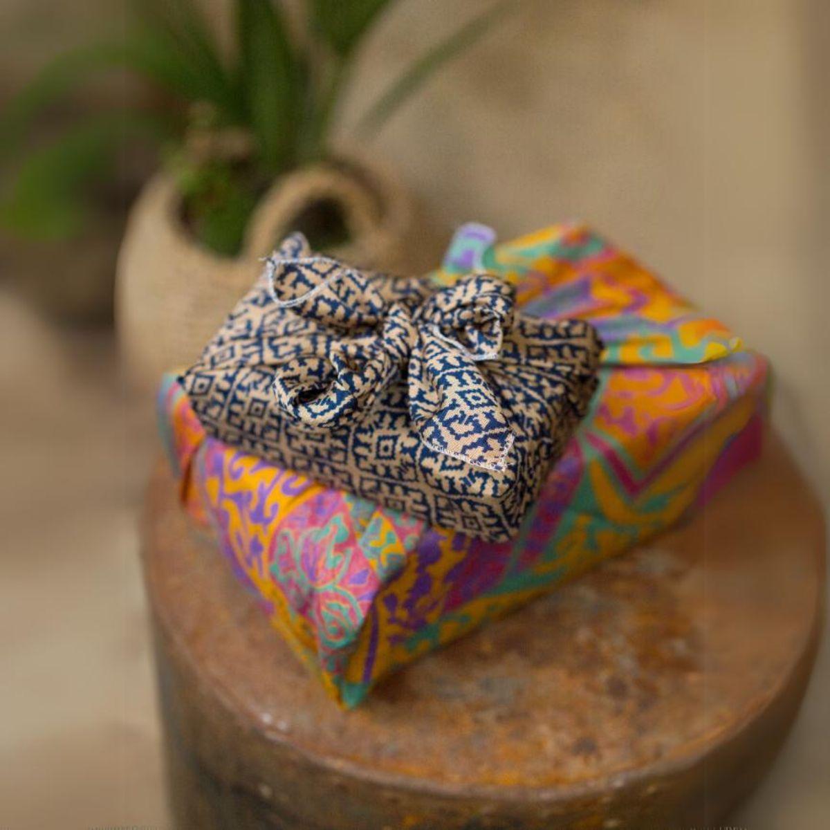 Set of 4 Recycled Sari Gift Wraps