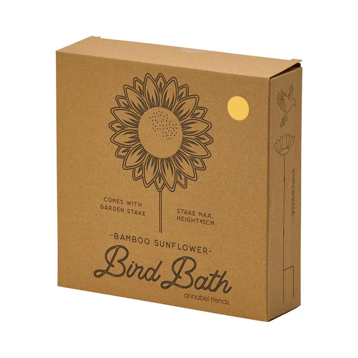 Bamboo Bird Bath - Sunflower Yellow