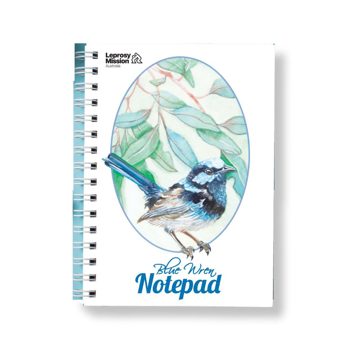 Blue Wren Spiral Notepad - The Leprosy Mission Shop