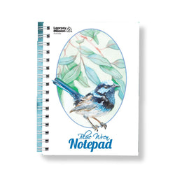 Blue Wren Spiral Notepad