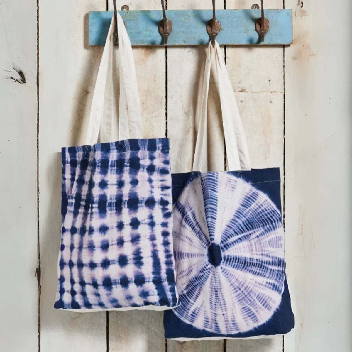 Indigo Tie Dye Cotton Shopping Bag