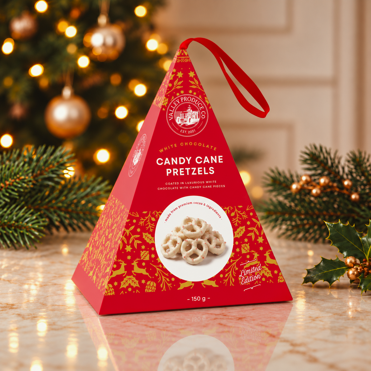 Festive White Chocolate Candy Cane Pretzels