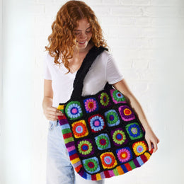 Black Crochet Rainbow Bag