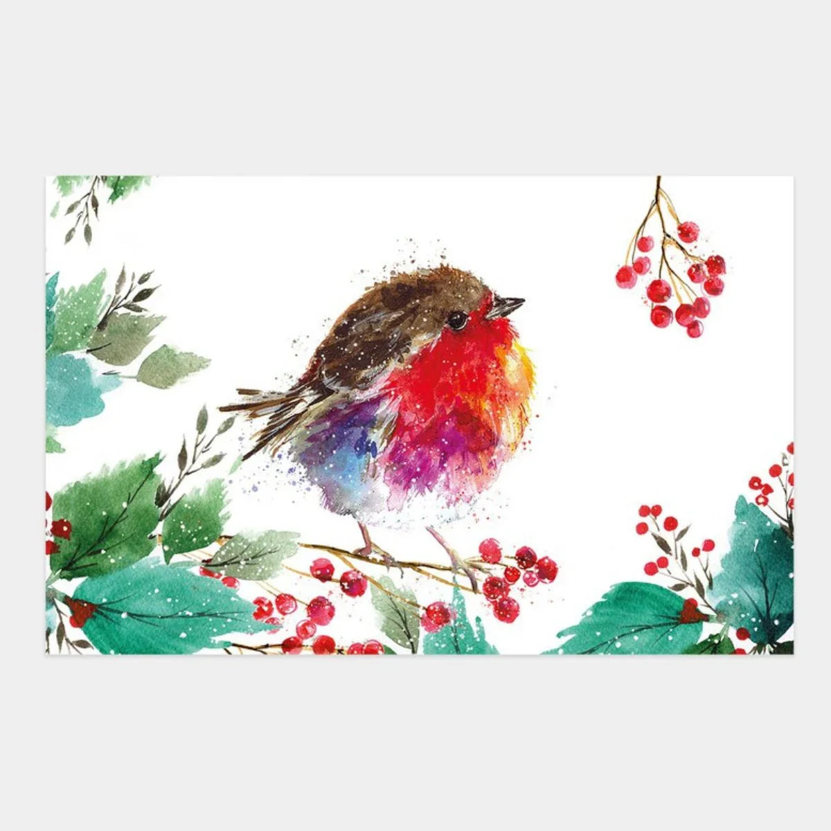 Joyful Robin Christmas Tea Towel