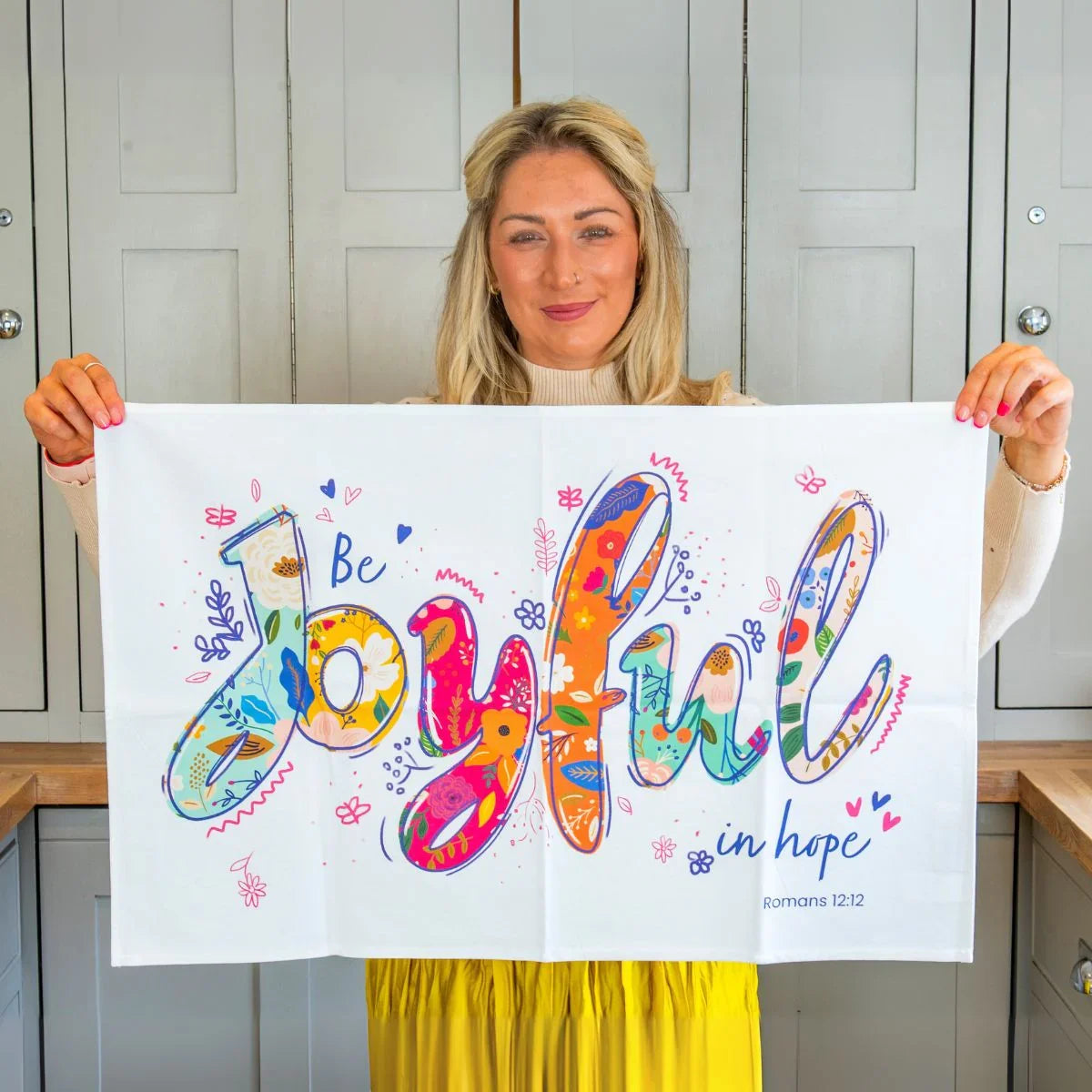 Joyful in Hope Tea Towel
