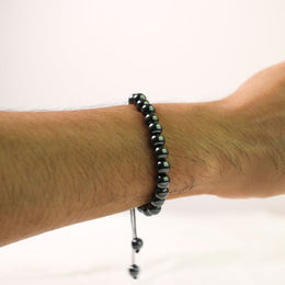 Black Bead Adjustable Bracelet