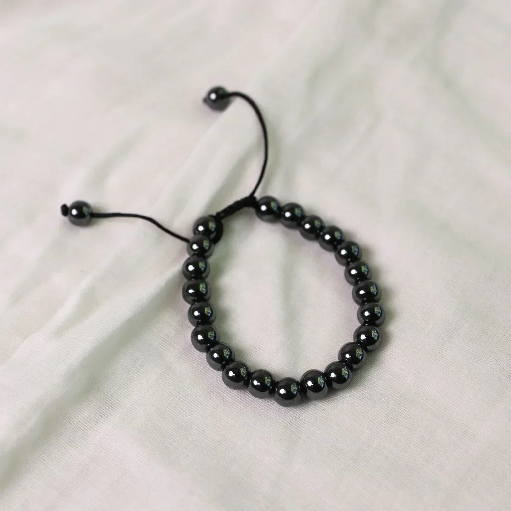 Black Bead Adjustable Bracelet