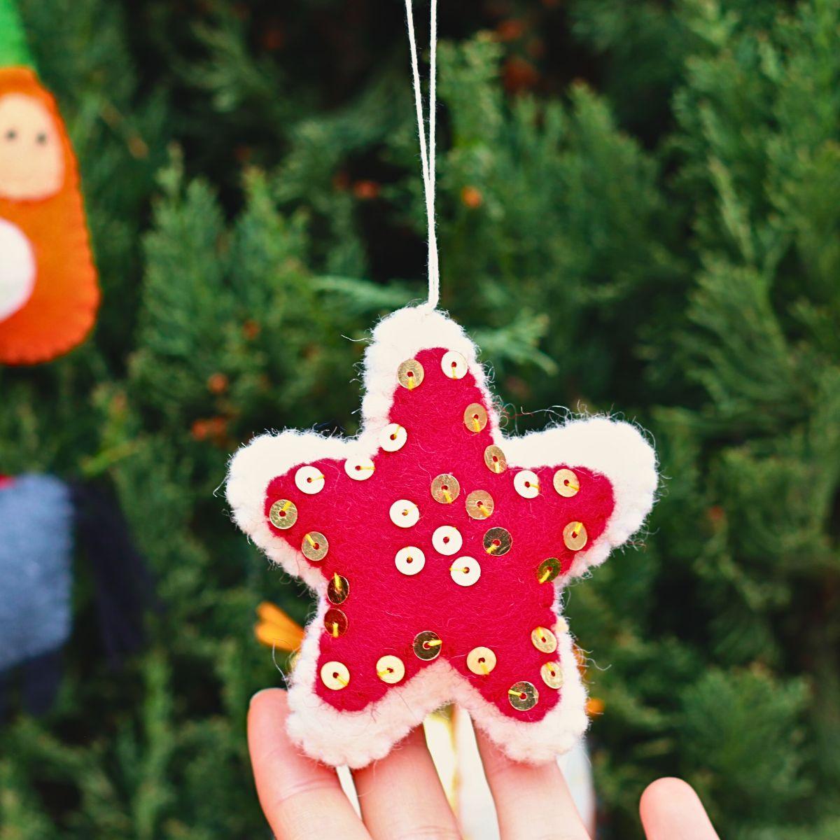 Sequined Star Ornament - The Leprosy Mission Shop