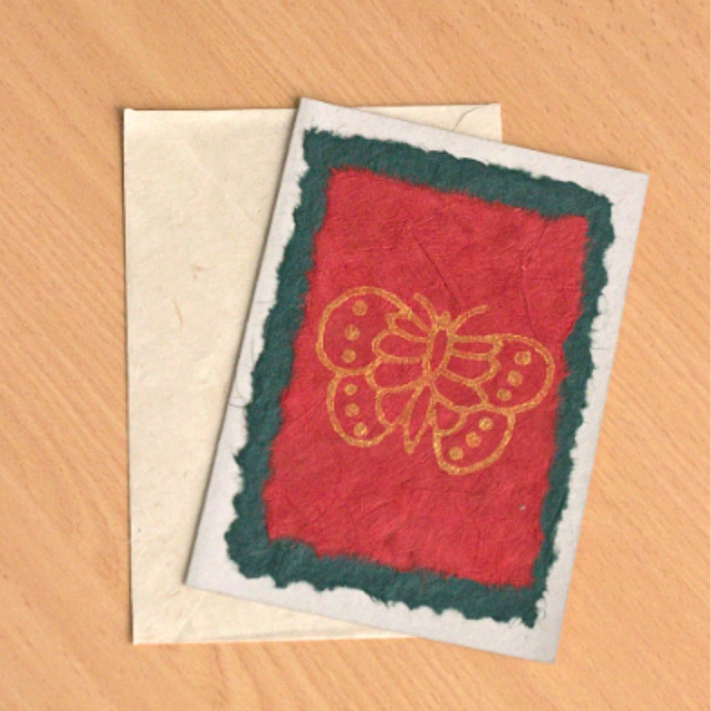 Golden Butterfly Batik card - The Leprosy Mission Shop