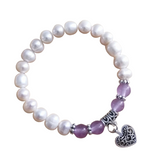 Pearl and Purple Stone Bracelet
