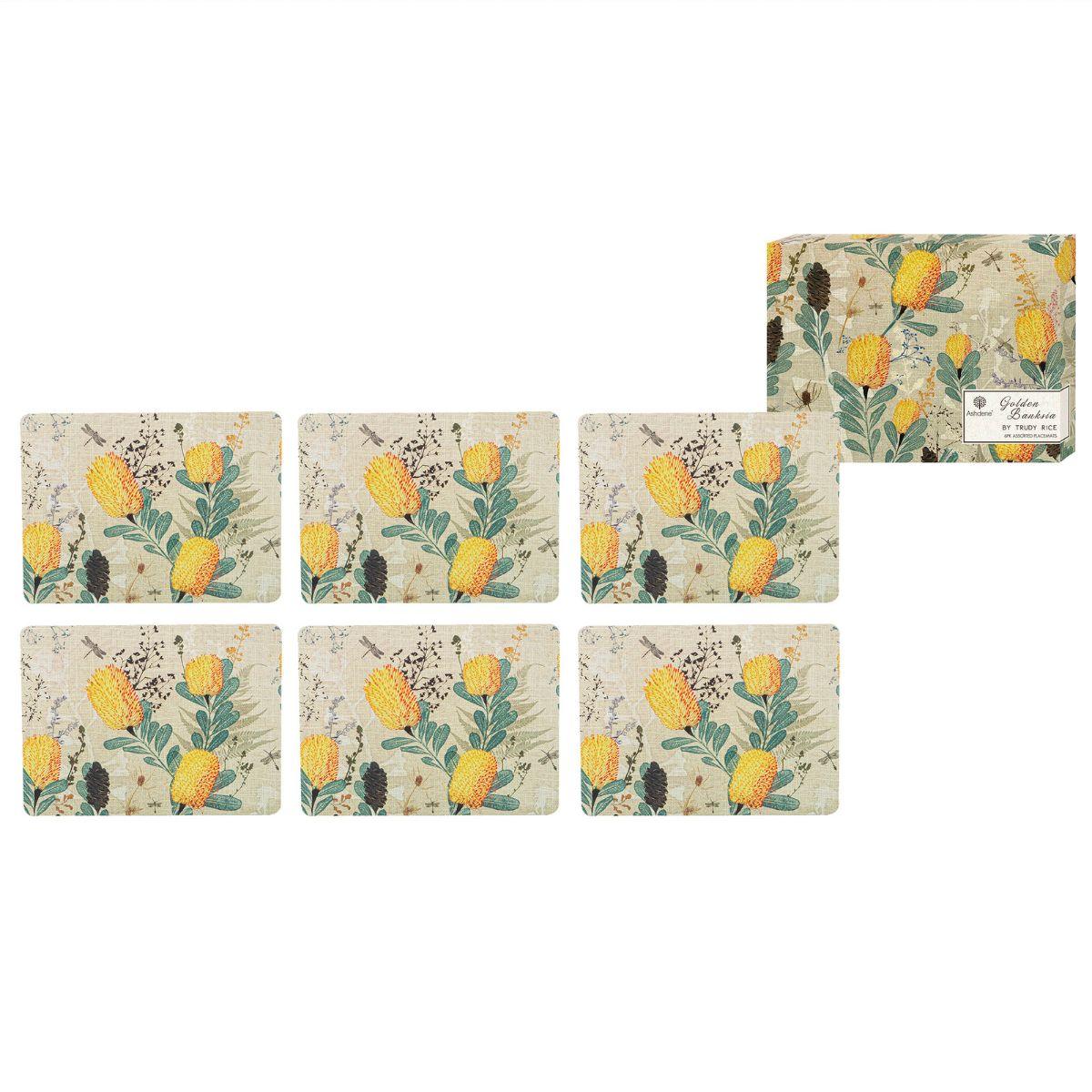 Golden Banksia 6pk Placemat