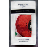 Linen Shower Cap - Poppies