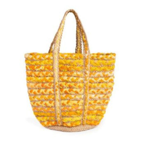 Yellow Chindi Basket Bag