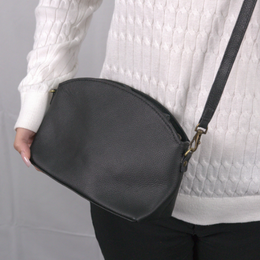 Black Leather Cross Body Bag - The Leprosy Mission Shop