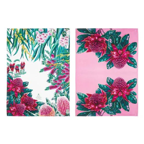 Native Flora Waratah 2pk Kitchen Towel - The Leprosy Mission Shop