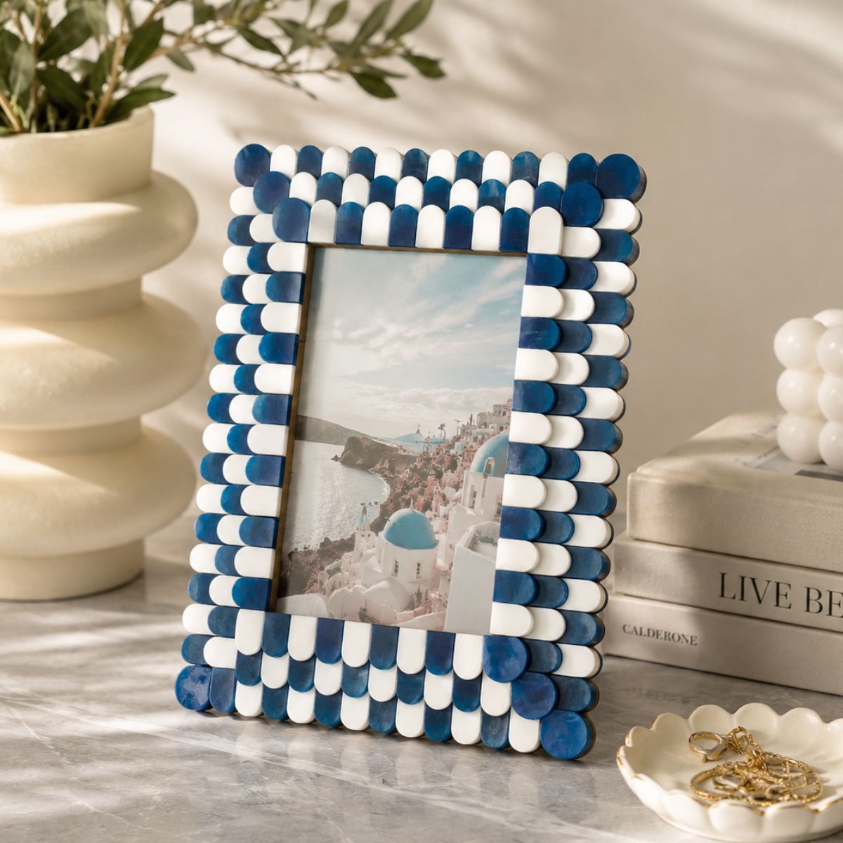Blue & White Resin Frame