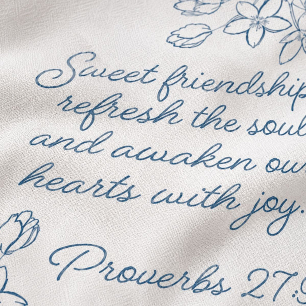 Magnolia Bible Quote Tea Towel