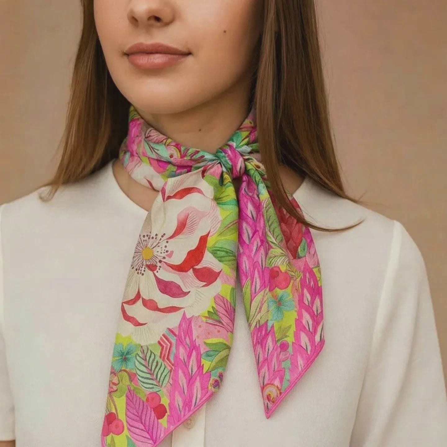 Oriental Pure Silk Square Scarf