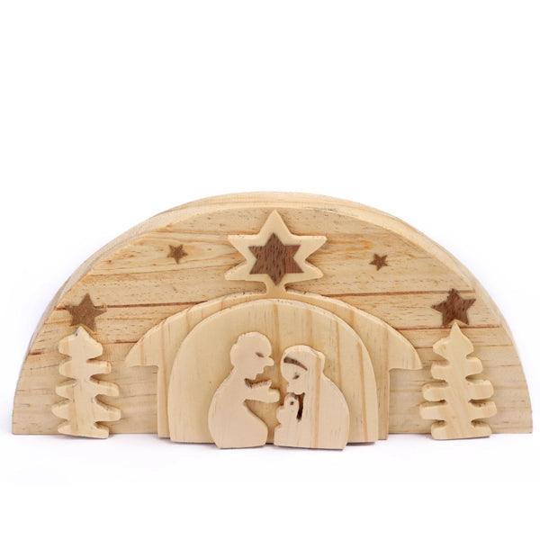Pine Wood Nativity Scene - The Leprosy Mission Shop