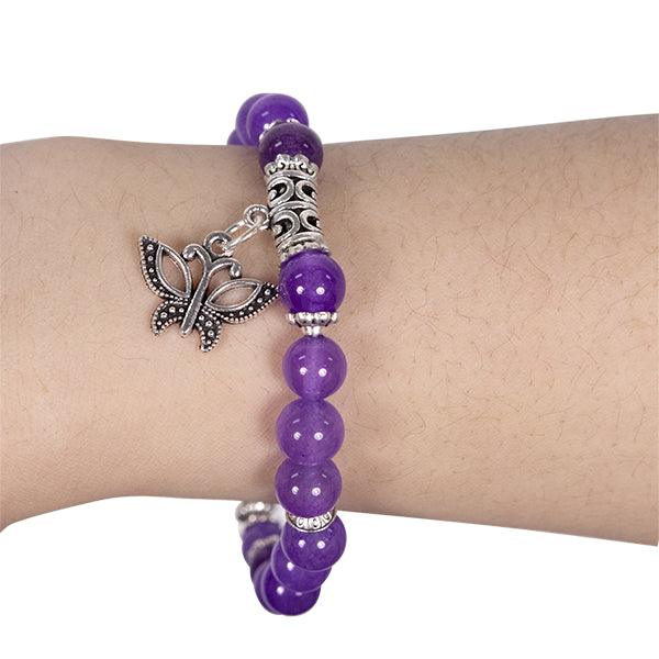 Purple Amethyst Elastic Bracelet - The Leprosy Mission Shop