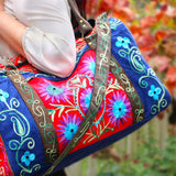 Faux Suede Embroidered Travel Bag - The Leprosy Mission Shop