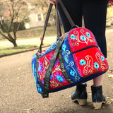 Faux Suede Embroidered Travel Bag - The Leprosy Mission Shop