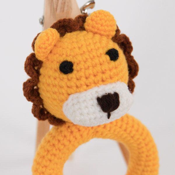 Handmade Crochet Lion Rattle Toy - The Leprosy Mission Shop