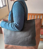 Maliha Two Tone Leather Tote Bag - The Leprosy Mission Australia Shop