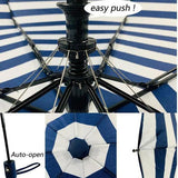 Nautical Navy Stripe Compact Umbrella - The Leprosy Mission Shop