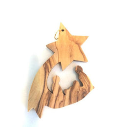 Olive Wood Shooting Star Nativity Ornament - The Leprosy Mission Shop