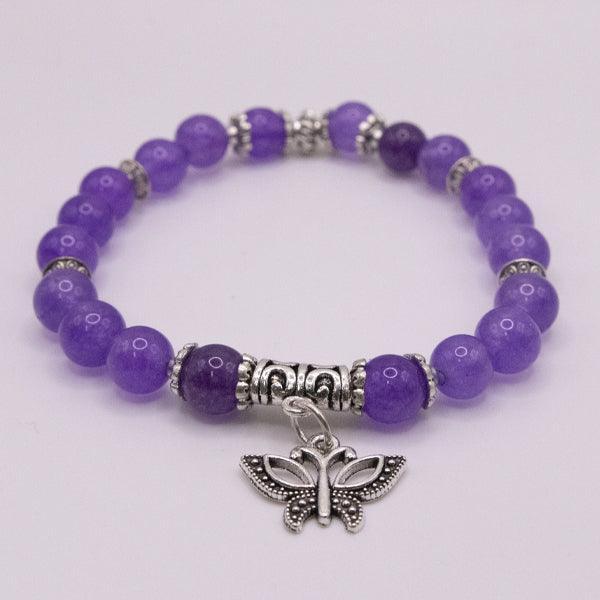 Purple Amethyst Elastic Bracelet - The Leprosy Mission Shop