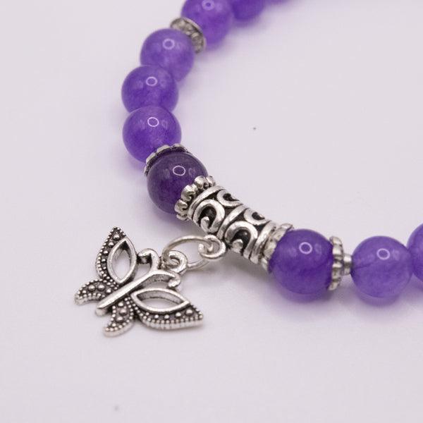 Purple Amethyst Elastic Bracelet - The Leprosy Mission Shop