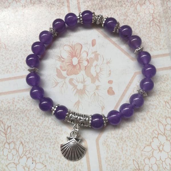 Purple Amethyst Elastic Bracelet - The Leprosy Mission Shop