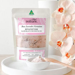 Restore Aromatherapy Bath & Foot Soak- Rose, Lavender, Geranium - The Leprosy Mission Shop