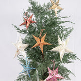 Set of 8 Mini Flower Printed Star Decorations - The Leprosy Mission Shop