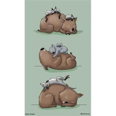 Wombat and Animals Renee Treml Tea Towel - The Leprosy Mission Shop
